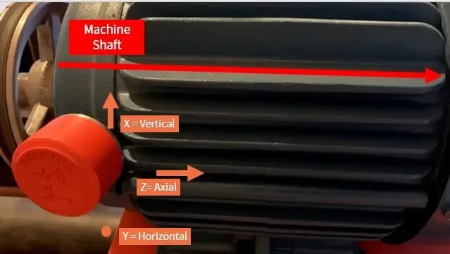 PHANTOM® sensor in a plane transverse to the machine shaft